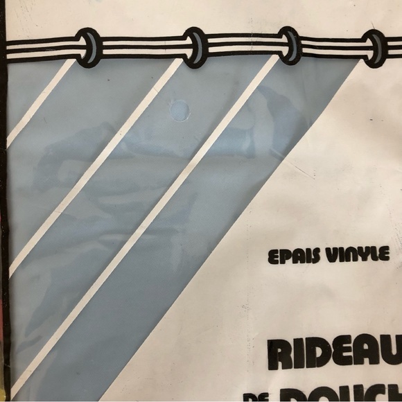 70's Blue Heavy Vinyl Shower Curtain - Blue Shower Liner - 71 x 71 - NOS - Picture 4 of 6